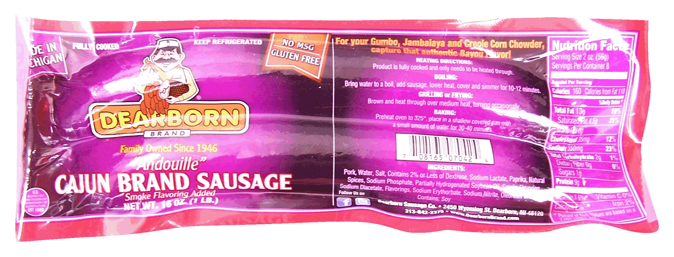 Dearborn&nbsp;&nbsp;andouille; cajun brand sausage Full-Size Picture